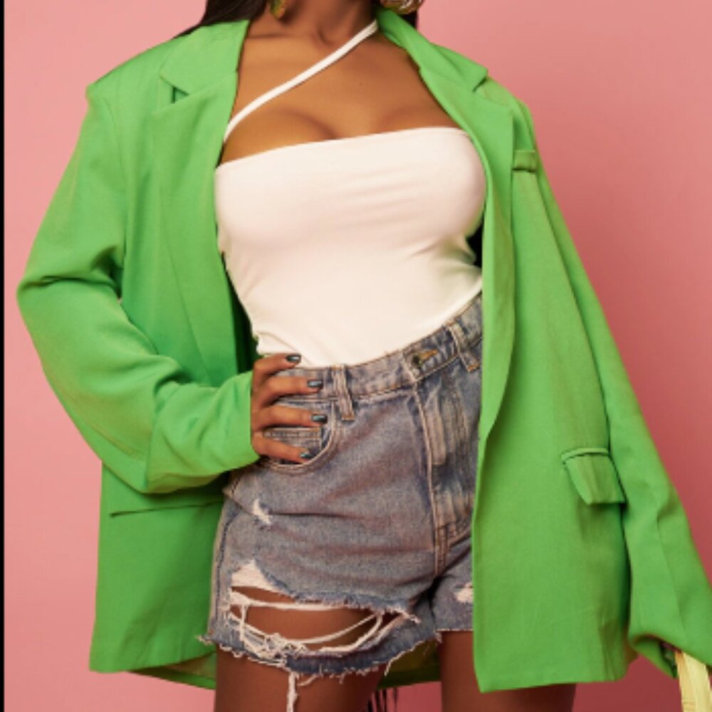 White Asymmetric Strap Bodysuit  (Size 4)